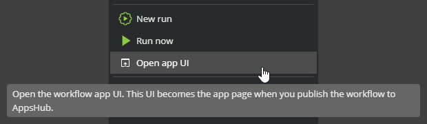 Open App UI Command