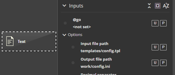 File path ports in the Text block
